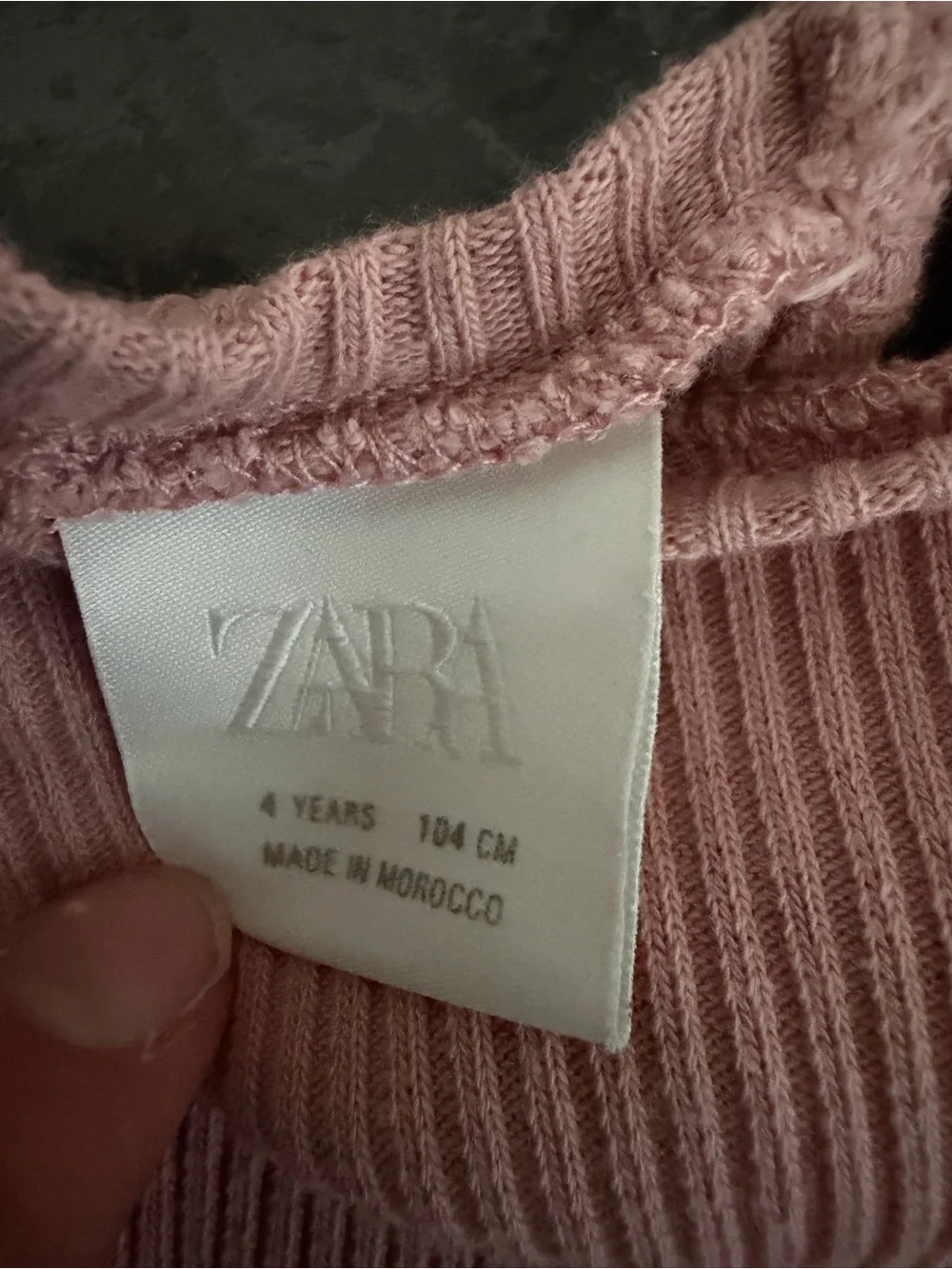 Zara Girls Waffle Knit Tulle Dress Size 4 Years (104 cm) Beige Taupe Party Dress